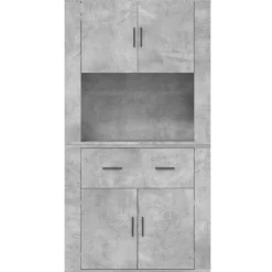 vidaXL Aparador alto madera contrachapada gris hormigón Gris hormigón Sale