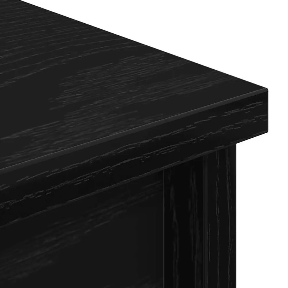 vidaXL Aparador alto roble 37,5x35x180 cm madera de ingeniería Negro Sale