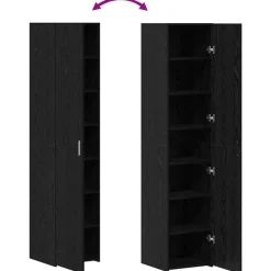 vidaXL Aparador alto 40 x 42,5 x 185 cm Roble negro Online