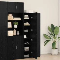 vidaXL Aparador alto 40 x 42,5 x 185 cm Roble negro Online