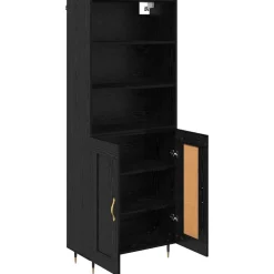 vidaXL Aparador alto 69,5 x 34 x 180 cm Roble negro New