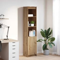 vidaXL Aparador Artisan Roble 37,5x35x180 cm Madera de ingeniería Roble artisan Outlet