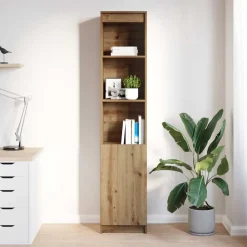 vidaXL Aparador Artisan Roble 37,5x35x180 cm Madera de ingeniería Roble artisan Outlet