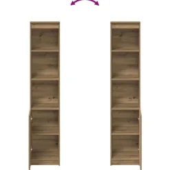 vidaXL Aparador Artisan Roble 37,5x35x180 cm Madera de ingeniería Roble artisan Outlet