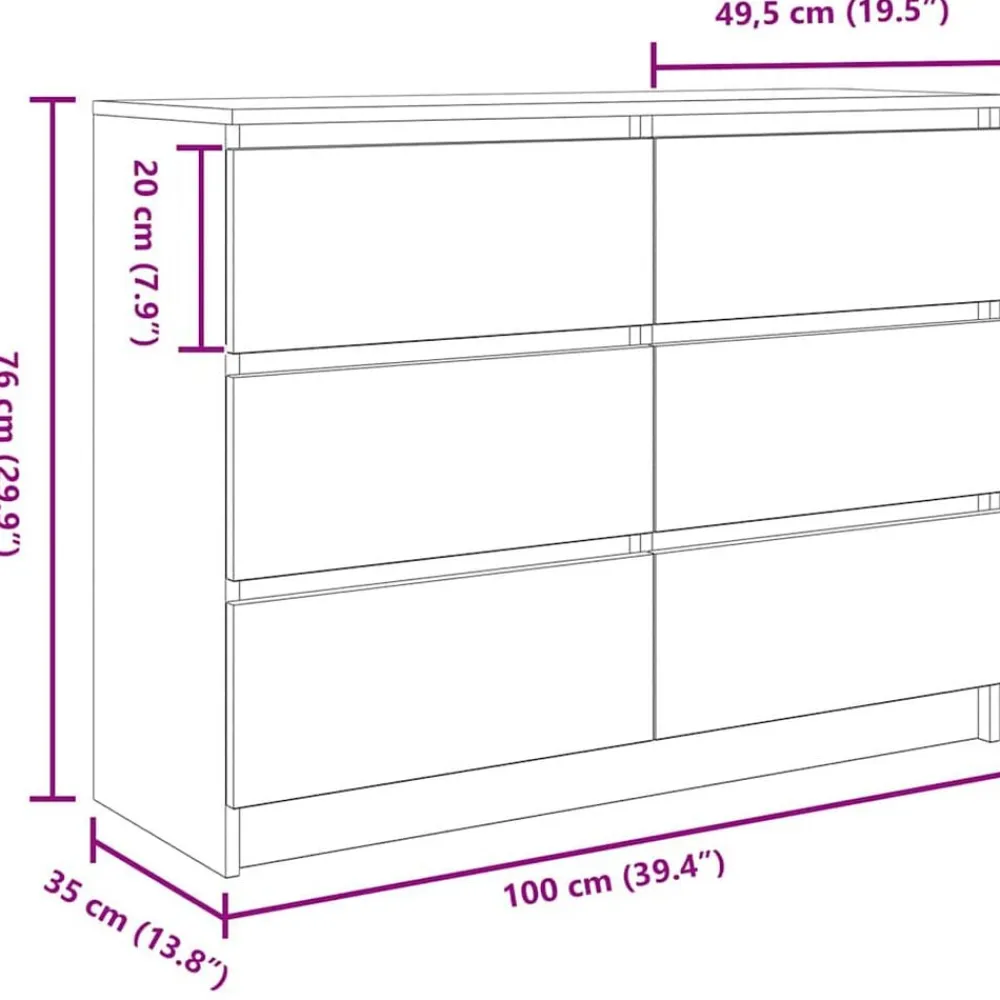 vidaXL Armarios Y Almacenamiento-Aparador Artisan Roble 100x35x76 cm Madera de ingeniería