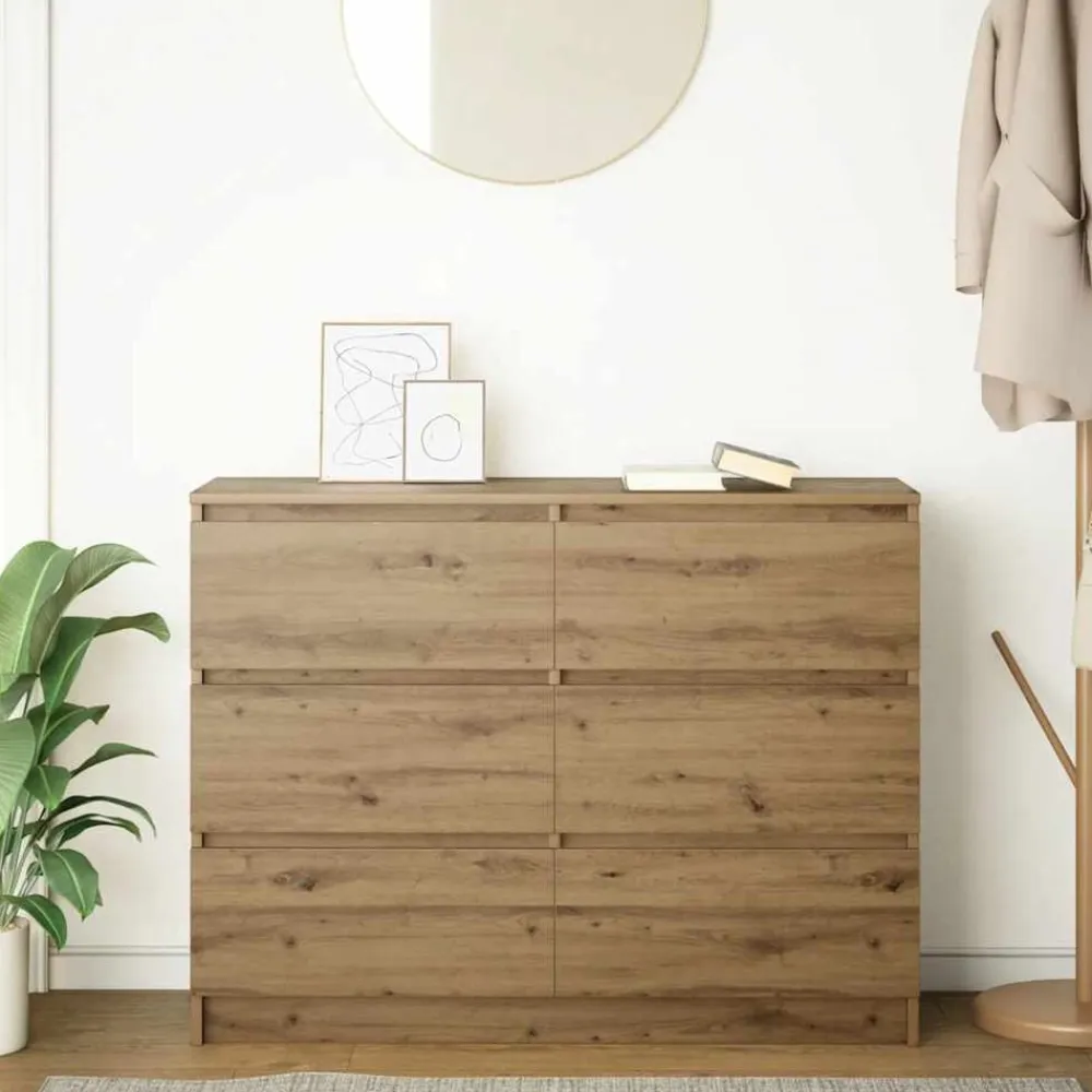 vidaXL Armarios Y Almacenamiento-Aparador Artisan Roble 100x35x76 cm Madera de ingeniería