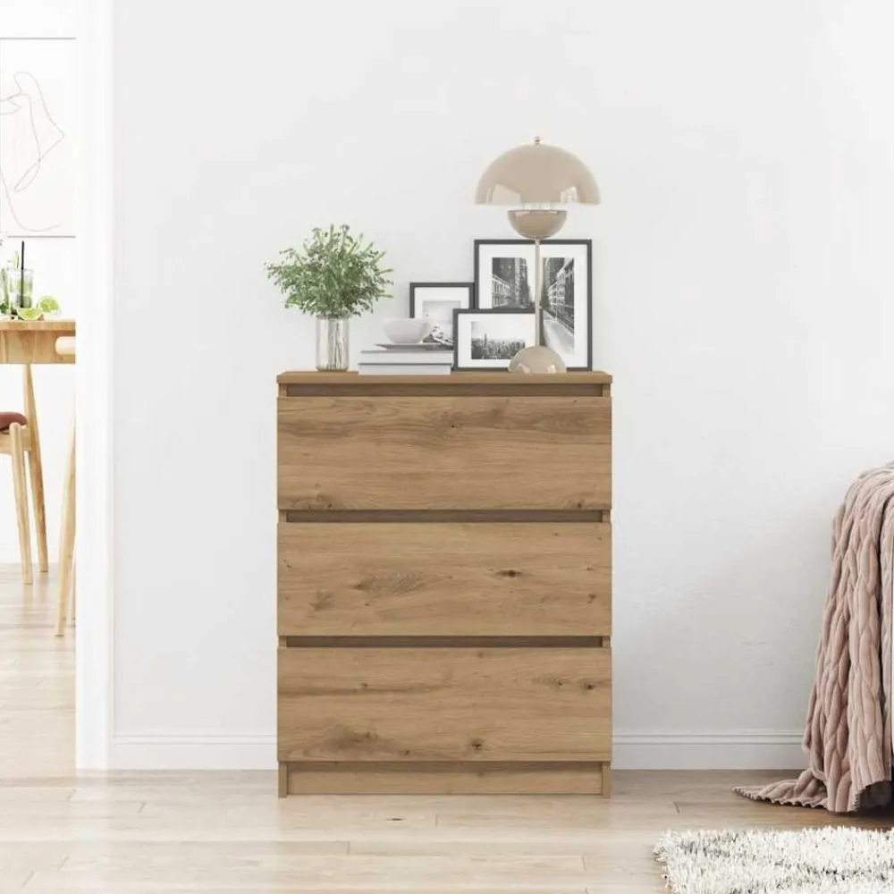 vidaXL Armarios Y Almacenamiento-Aparador Artisan Roble 60x35x76 cm Madera de ingeniería