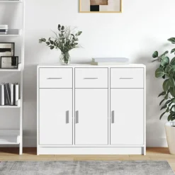vidaXL Aparador 91x28x75 cm madera de ingeniería Blanco Discount