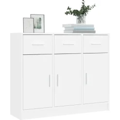 vidaXL Aparador 91x28x75 cm madera de ingeniería Blanco Discount
