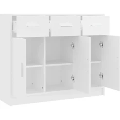 vidaXL Aparador 91x28x75 cm madera de ingeniería Blanco Discount