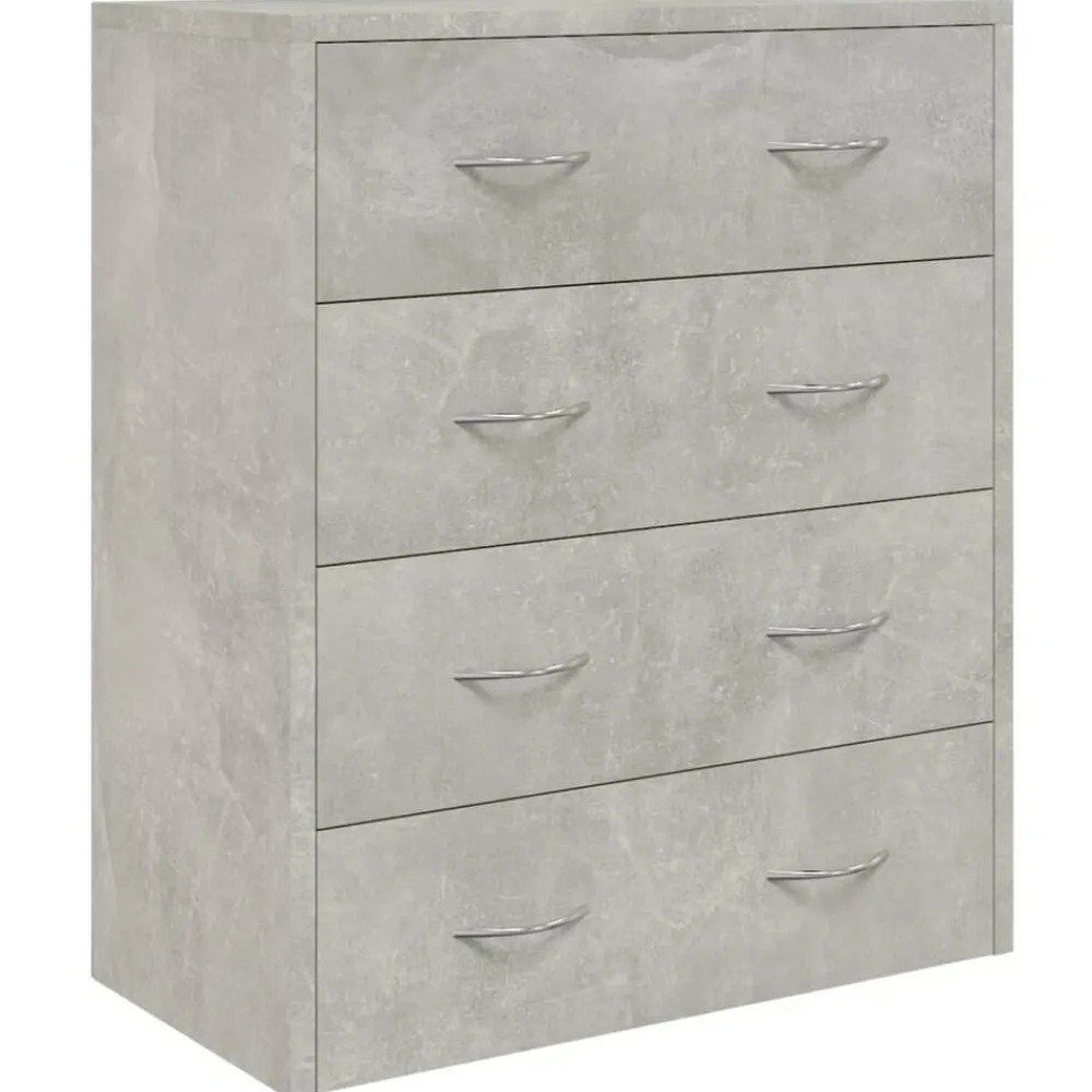 vidaXL Armarios Y Almacenamiento-Aparador con 4 cajones gris hormigón 60x30,5x71 cm