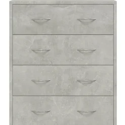 vidaXL Armarios Y Almacenamiento-Aparador con 4 cajones gris hormigón 60x30,5x71 cm