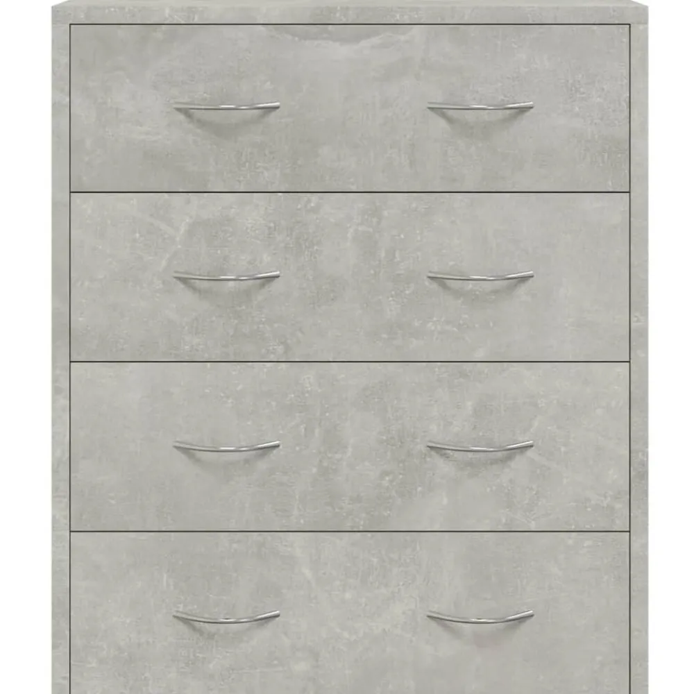 vidaXL Armarios Y Almacenamiento-Aparador con 4 cajones gris hormigón 60x30,5x71 cm