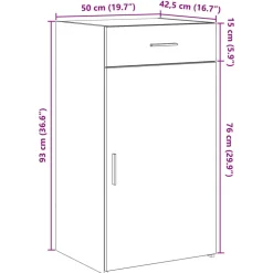 vidaXL Aparador con cajón Roble artesanal 50 x 42,5 x 93 cm Roble artisan Discount