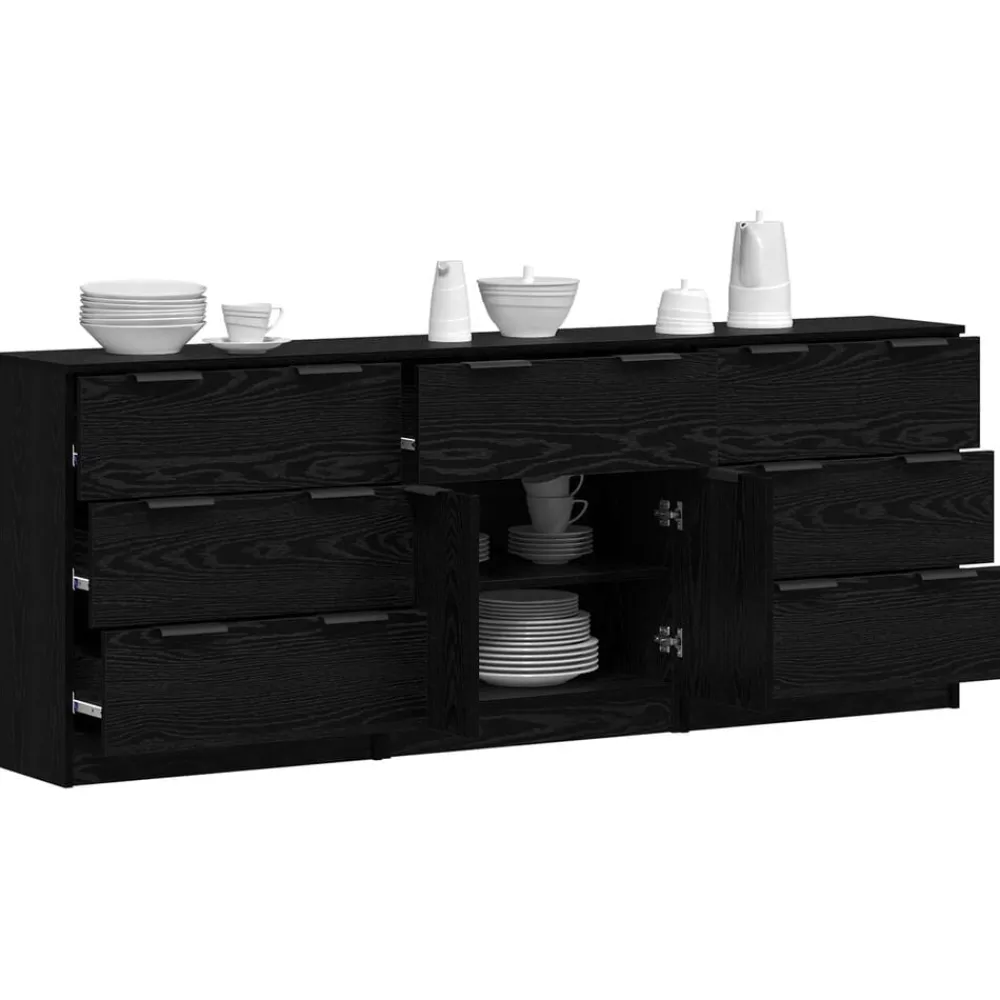 vidaXL Armarios Y Almacenamiento-Aparador con cajón 3 pcs 181 x 30 x 70 cm