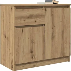 vidaXL Aparador con cajón roble artesanal 71x35x65cm madera ingeniería Roble artisan Sale