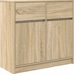 vidaXL Aparador con cajón 80x34x76 cm madera ingeniería Roble Sonoma Clearance
