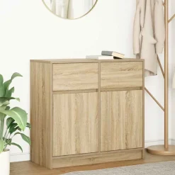 vidaXL Aparador con cajón 80x34x76 cm madera ingeniería Roble Sonoma Clearance