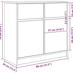 vidaXL Aparador con cajón 80x34x76 cm madera ingeniería Roble Sonoma Clearance