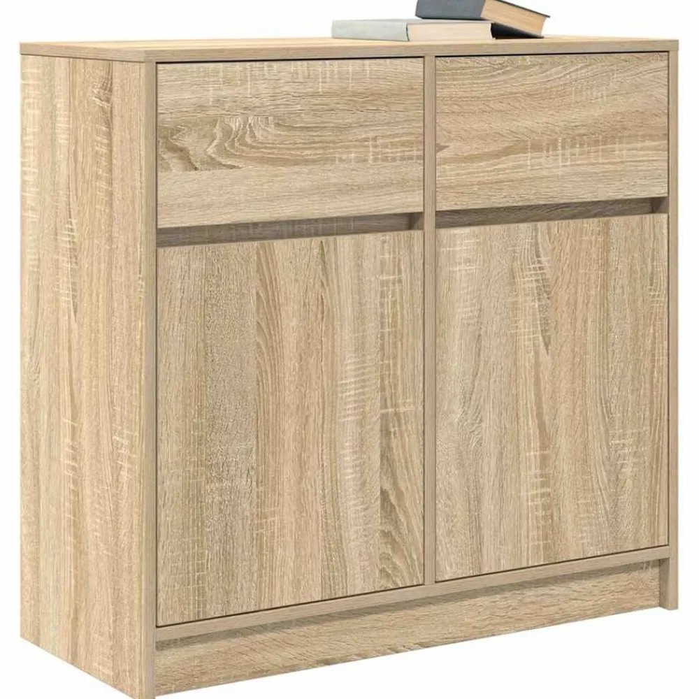 vidaXL Aparador con cajón 80x34x76 cm madera ingeniería Roble Sonoma Clearance