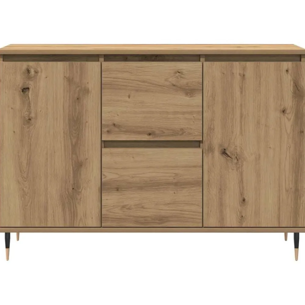 vidaXL Armarios Y Almacenamiento-Aparador con cajón Roble artesanal 101,5 x 35 x 70 cm
