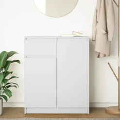 vidaXL Aparador con cajón 71x35x84 cm madera de ingeniería Blanco Online