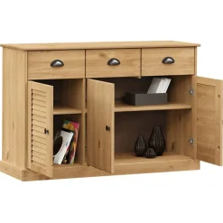 vidaXL Armarios Y Almacenamiento-Aparador con cajones VIGO madera maciza pino 113x40x75 cm