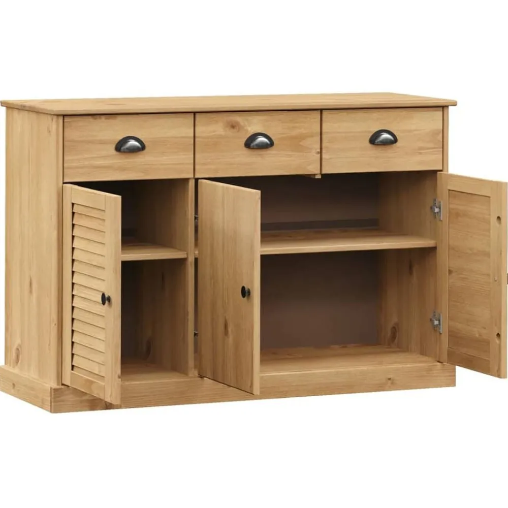 vidaXL Armarios Y Almacenamiento-Aparador con cajones VIGO madera maciza pino 113x40x75 cm