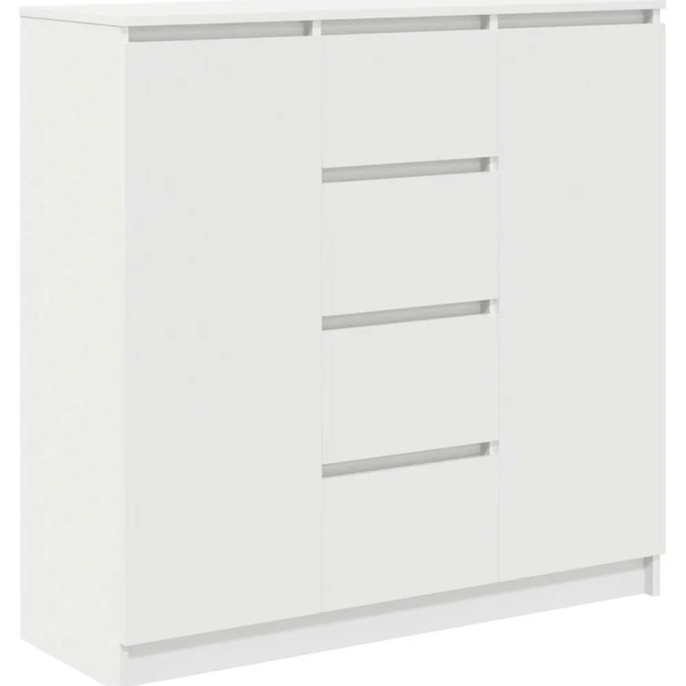 vidaXL Aparador con cajones 100,5x35x98,5 cm madera ingeniería Blanco Outlet