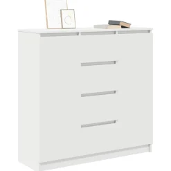 vidaXL Aparador con cajones 100,5x35x98,5 cm madera ingeniería Blanco Outlet
