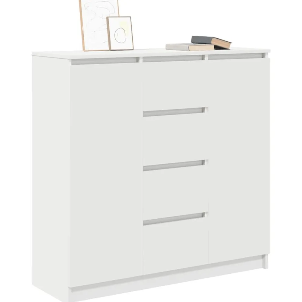 vidaXL Aparador con cajones 100,5x35x98,5 cm madera ingeniería Blanco Outlet