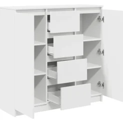 vidaXL Aparador con cajones 100,5x35x98,5 cm madera ingeniería Blanco Outlet