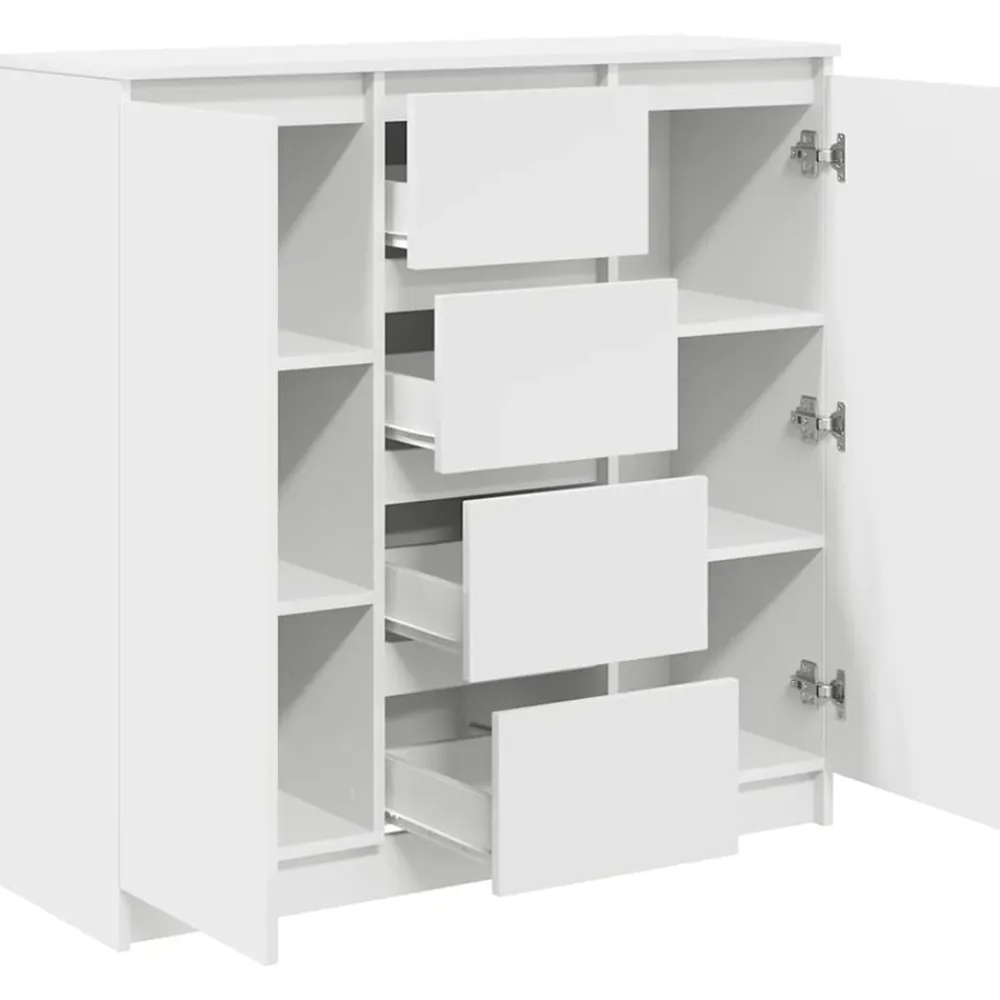 vidaXL Aparador con cajones 100,5x35x98,5 cm madera ingeniería Blanco Outlet