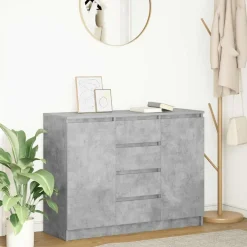 vidaXL Aparador con cajones gris hormigón 100,5x35x76 cm Gris hormig&oacute;n Hot