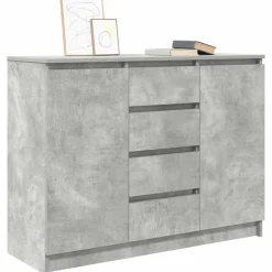 vidaXL Aparador con cajones gris hormigón 100,5x35x76 cm Gris hormigón Hot
