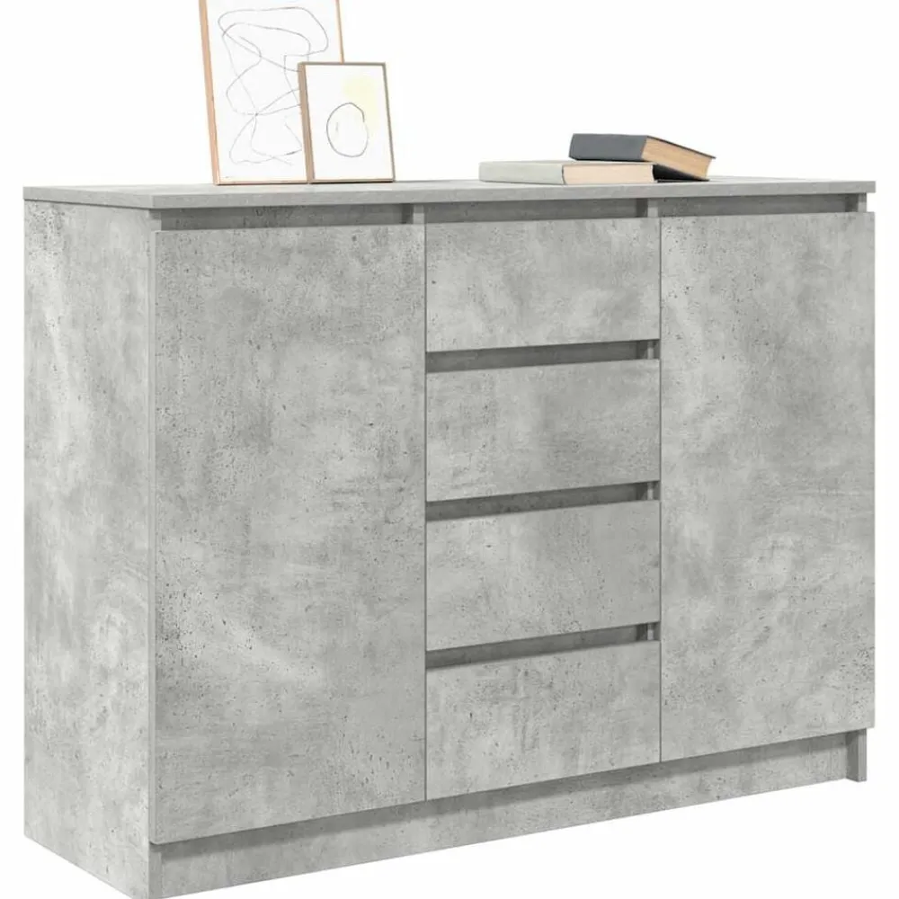 vidaXL Aparador con cajones gris hormigón 100,5x35x76 cm Gris hormigón Hot