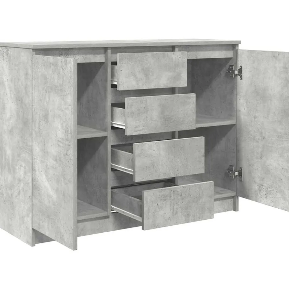 vidaXL Aparador con cajones gris hormigón 100,5x35x76 cm Gris hormigón Hot