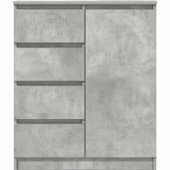 vidaXL Armarios Y Almacenamiento-Aparador con cajones gris hormigón 71x35x84cm madera ingeniería