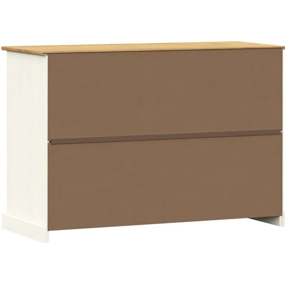 vidaXL Aparador con cajones VIGO madera maciza pino 113x40x75cm Blanco Sale