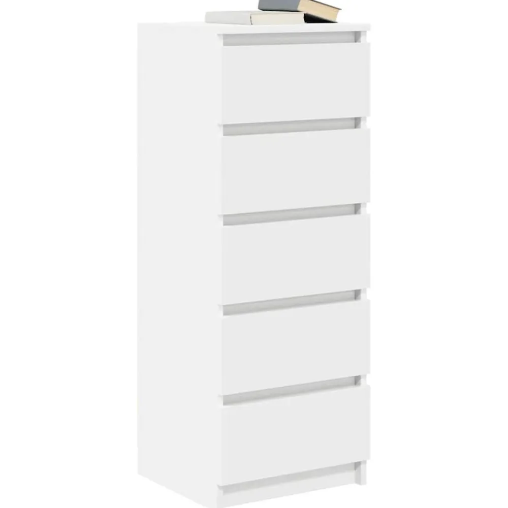 vidaXL Aparador con cajones 37,5x35x99 cm madera de ingeniería Blanco Hot
