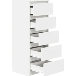 vidaXL Aparador con cajones 37,5x35x99 cm madera de ingeniería Blanco Hot