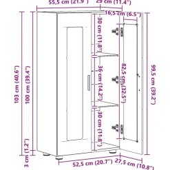 vidaXL Aparador con estante FLORIN 55,5 x 29 x 103 cm brillante Outlet