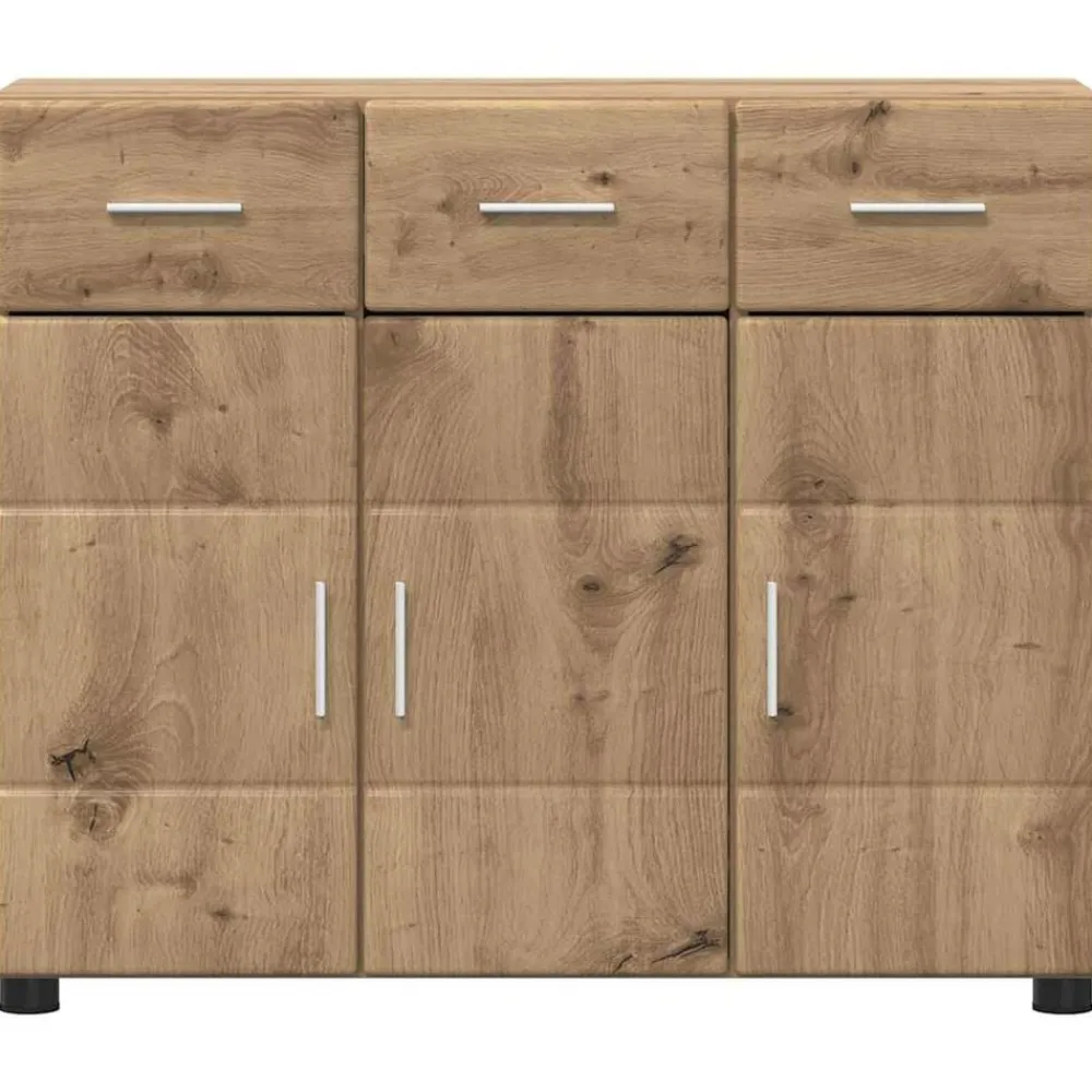 vidaXL Aparador con estante FLORIN Roble artesanal 88,5 x 30,5 x 73 cm Roble artisan New