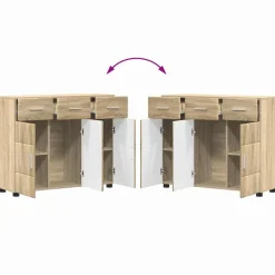 vidaXL Aparador con estante FLORIN 88,5 x 30,5 x 73 cm Roble Sonoma Discount