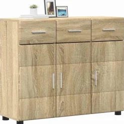 vidaXL Aparador con estante FLORIN 88,5 x 30,5 x 73 cm Roble Sonoma Discount