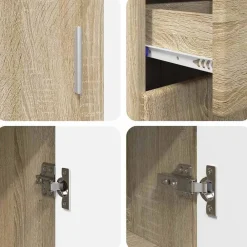 vidaXL Aparador con estante FLORIN 88,5 x 30,5 x 73 cm Roble Sonoma Discount