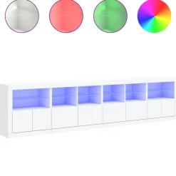 vidaXL Armarios Y Almacenamiento-Aparador con luces LED 283x37x67 cm