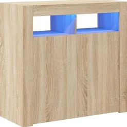 vidaXL Armarios Y Almacenamiento-Aparador con luces LED 80x35x75 cm