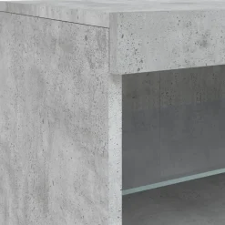 vidaXL Aparador con luces LED gris hormigón 283x37x67 cm Gris hormigón New