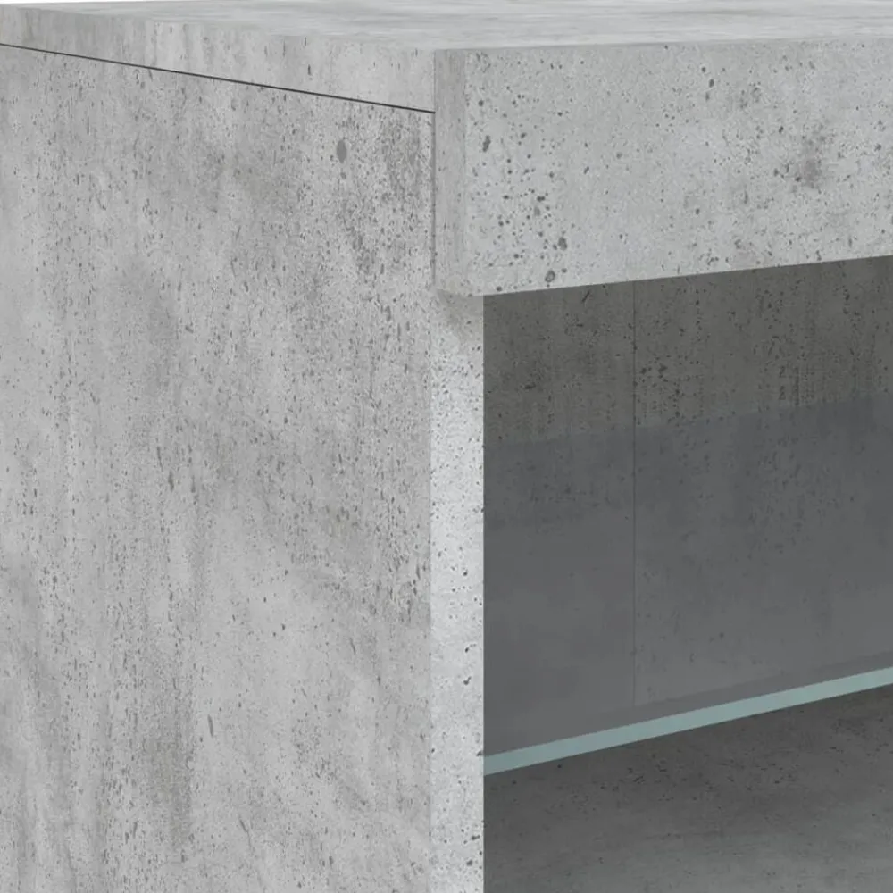 vidaXL Aparador con luces LED gris hormigón 283x37x67 cm Gris hormigón New